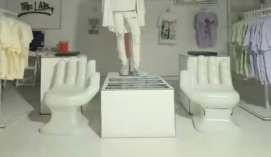 RETRO WHITE HAND CHAIRS FROM THE LAB.